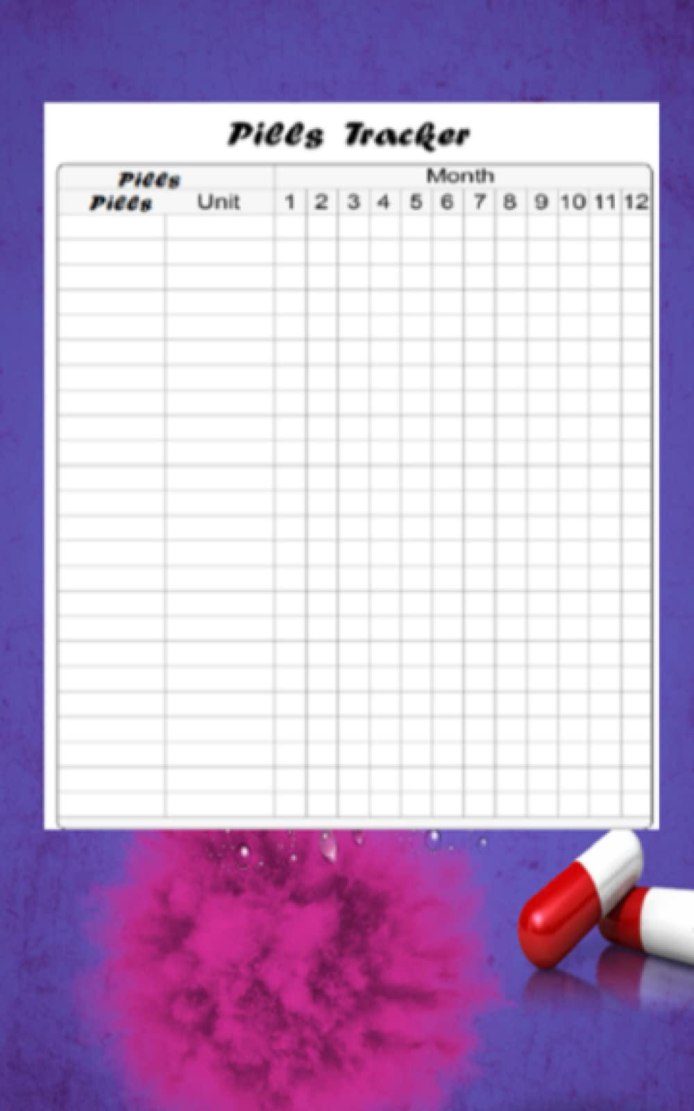 Daily or Monthly Medication Prescriptions Journal Pills Tracker