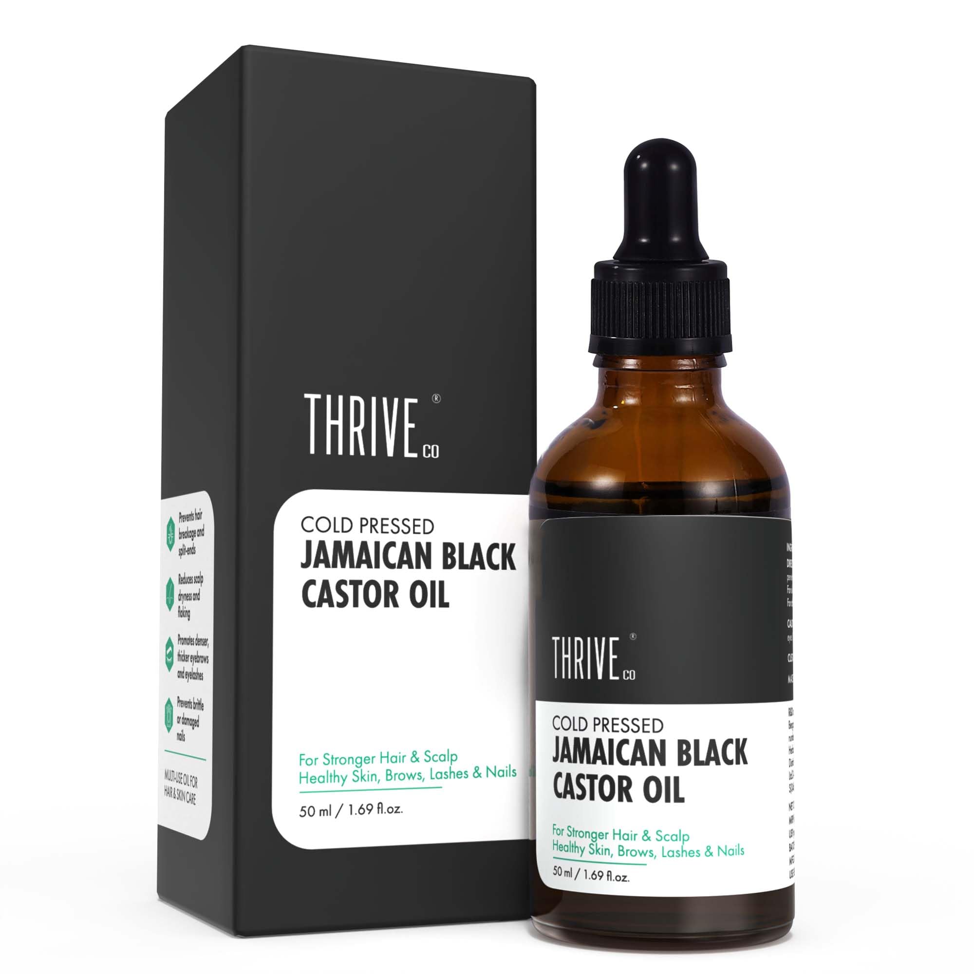 ThriveCo Cold-Pressed Jamaican Black Castor Oil for Hair, Skin, Eyebrows, Eyelashes & Nails | Promotes Scalp Health, Thicker Brows & Lashes | Prevents Hair Breakage | For Men & Women | 50 ml-picture-9