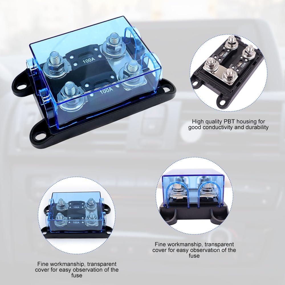 Fusibles 100 A MEGA/AMG, 6 Fusibles 100 A MEGA/AMG à Courant élevé Boulonnés Pour Voitures, Camions, Véhicules De Construction, Bus, Caravanes, Marins (100 A/32 V - 3