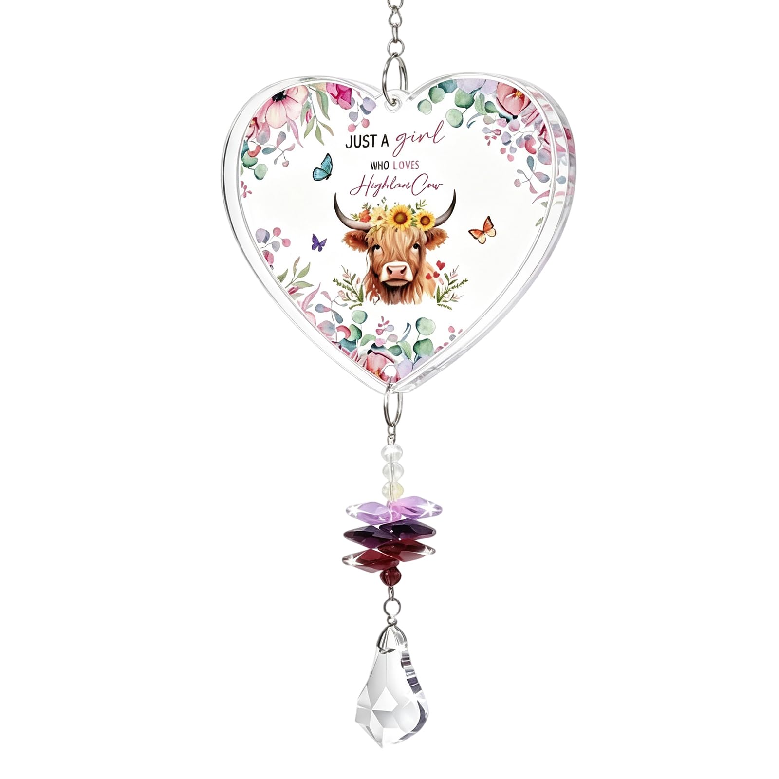 Highland Cow Gifts for Women, Crystal Suncatcher Highland Cow Presents