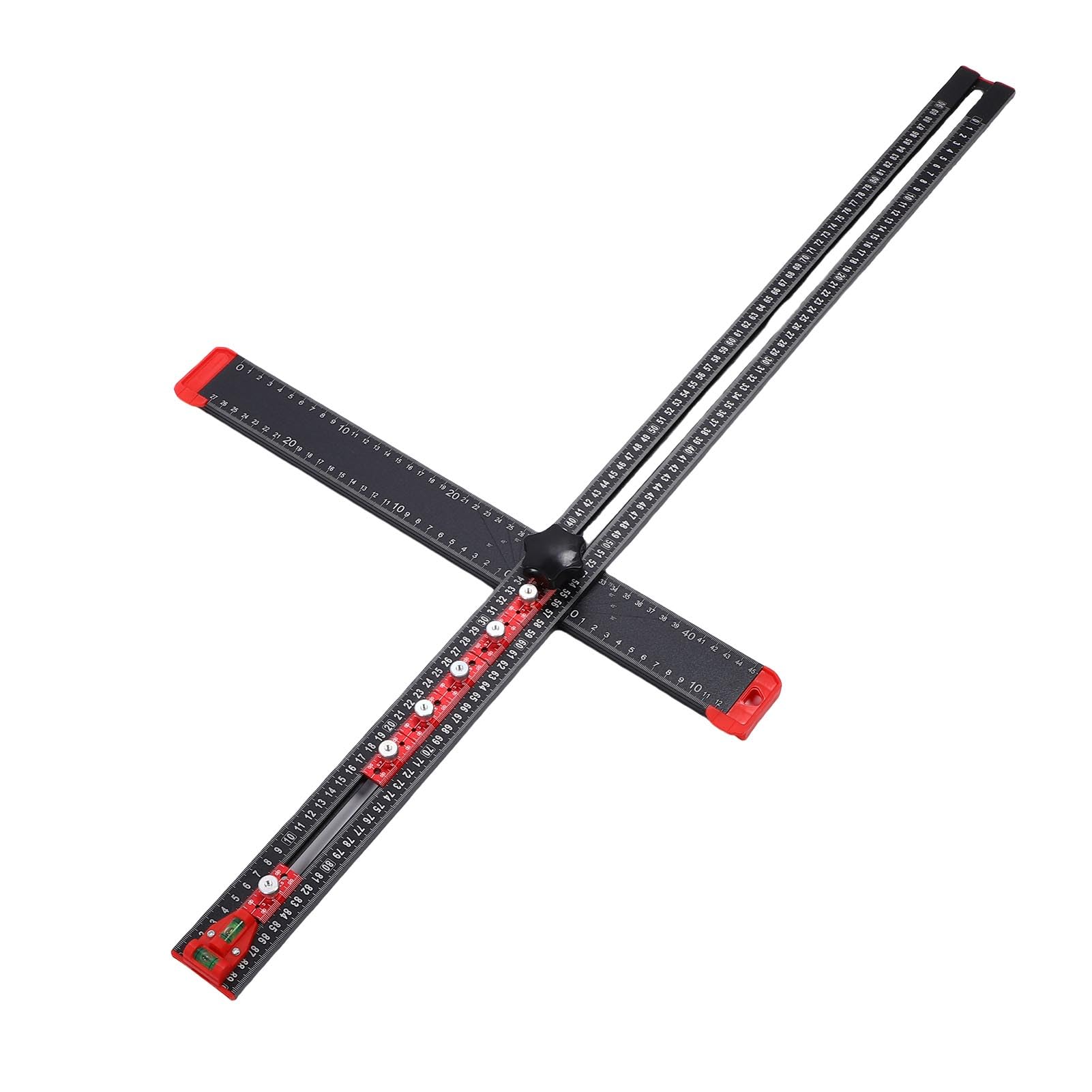 Yctze Righello Per Foratura Righello Di Misurazione Per Marcatura Multiangolare Da 90 Cm Con 2 Livelle A Bolla 6 Cursori Di Misurazione Per La Lavorazione Del Legno Strumenti E Miglioramento Della