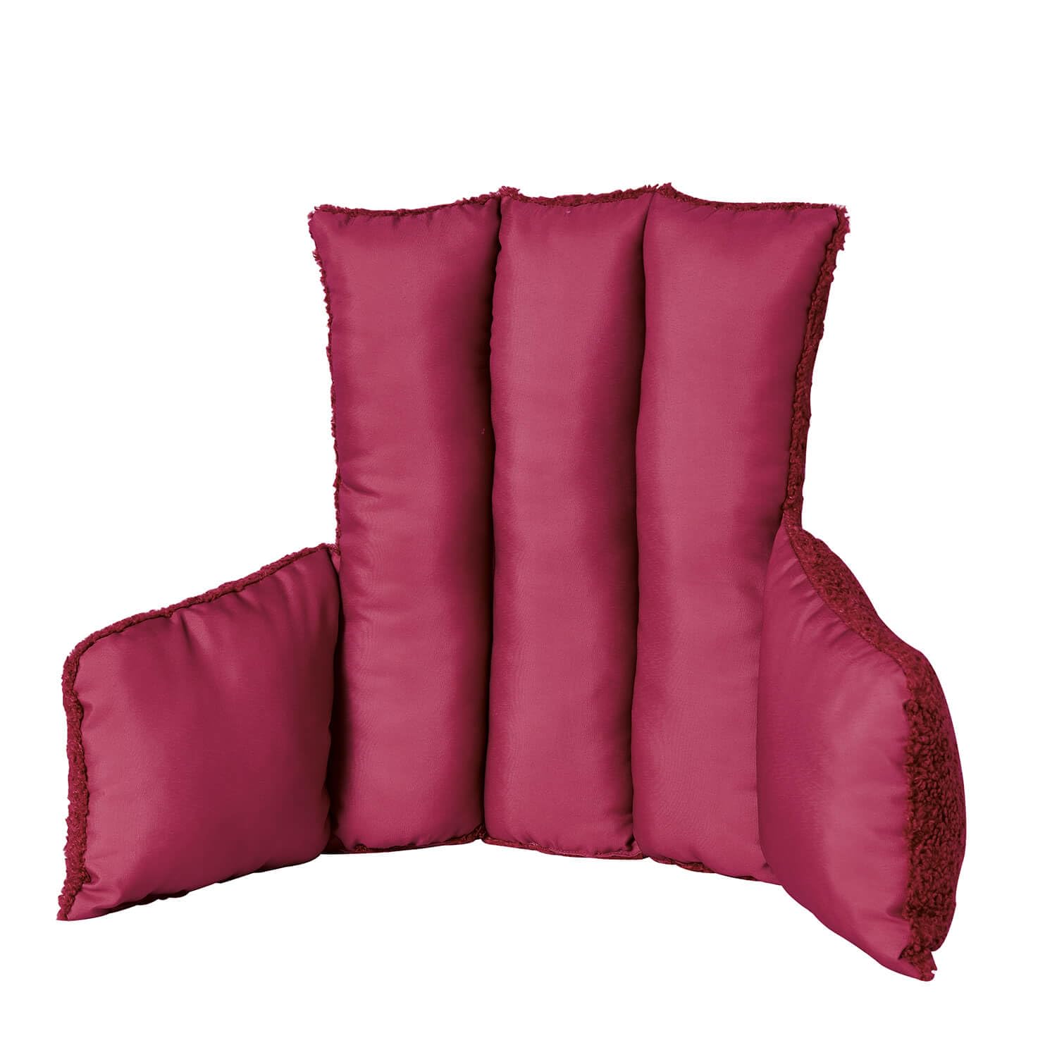 Burgundy Reversible Armchair Cushion  Teddy Fleece & Cool FabricErgonomic SupportH45 X W89Cm from B&Q