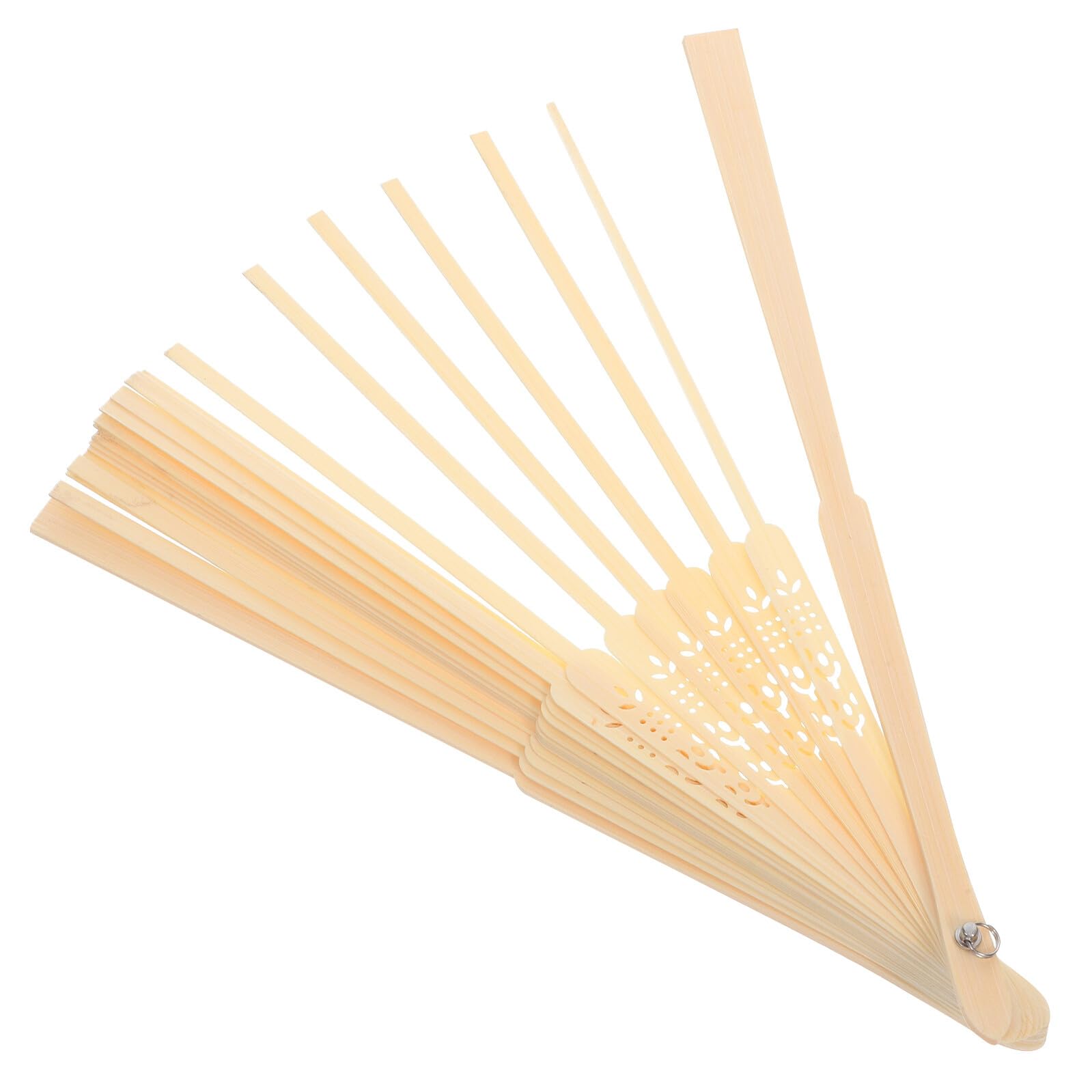Angoily Marco de Abanico Estilo Japonés DIY Esqueleto Plegable de Abanico Natural sin Tela Material Ligero y Resistente para Hacer y Boda Accesorio para Manualidades y Fiestas