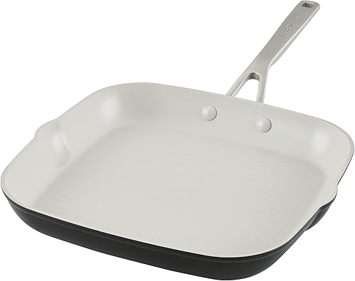 KitchenAid Sartén antiadherente de cerámica anodizada dura, cuadrada, 11.25 pulgadas, negro mate disponible en Yaxa Colombia