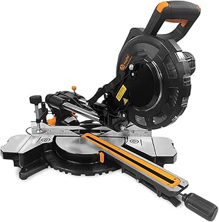 VOLTZ VZ-MS210 Miter Saw 2200W 8" with Dual Bevel Sliding Compound Miter Saw with Laser & Corded Electric LED Light 4700 RPM 210mm, 2.6mm Blade Dia & 80T TCT Blade, Professional Mitersaw