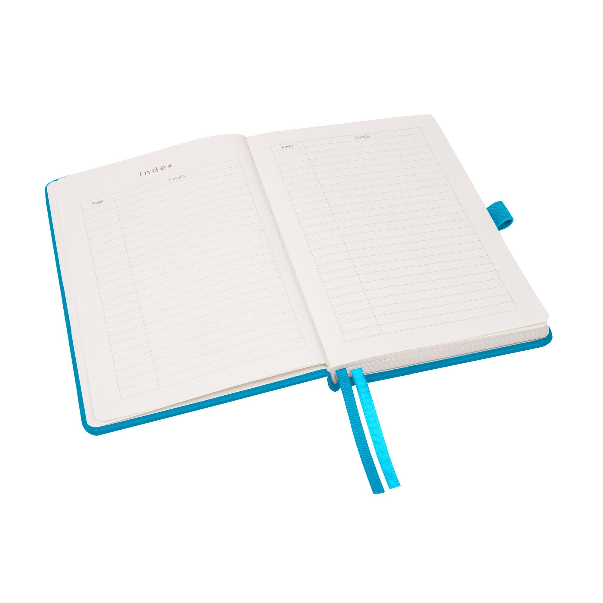 Notes London Luxury Italian style A5 Notebook with Stitched Hardcover, 100gsm Lined Numbered & Date Marked Pages, 2x Ribbons - Image 4