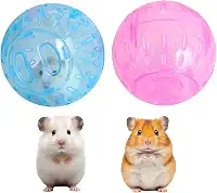 2 bolas de hamster rotundidade de 9 cm, bolas de exercício de hamster anão respiráveis e resistentes, brinquedos de gerbil, animais pequenos, suprimentos portáteis para animais de estimação pequenos
