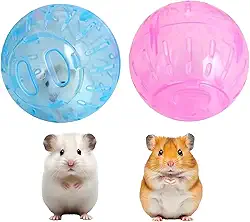 2 bolas de hamster rotundidade de 9 cm, bolas de exercício de hamster anão respiráveis e resistentes, brinquedos de gerbil, animais pequenos, suprimentos portáteis para animais de estimação pequenos