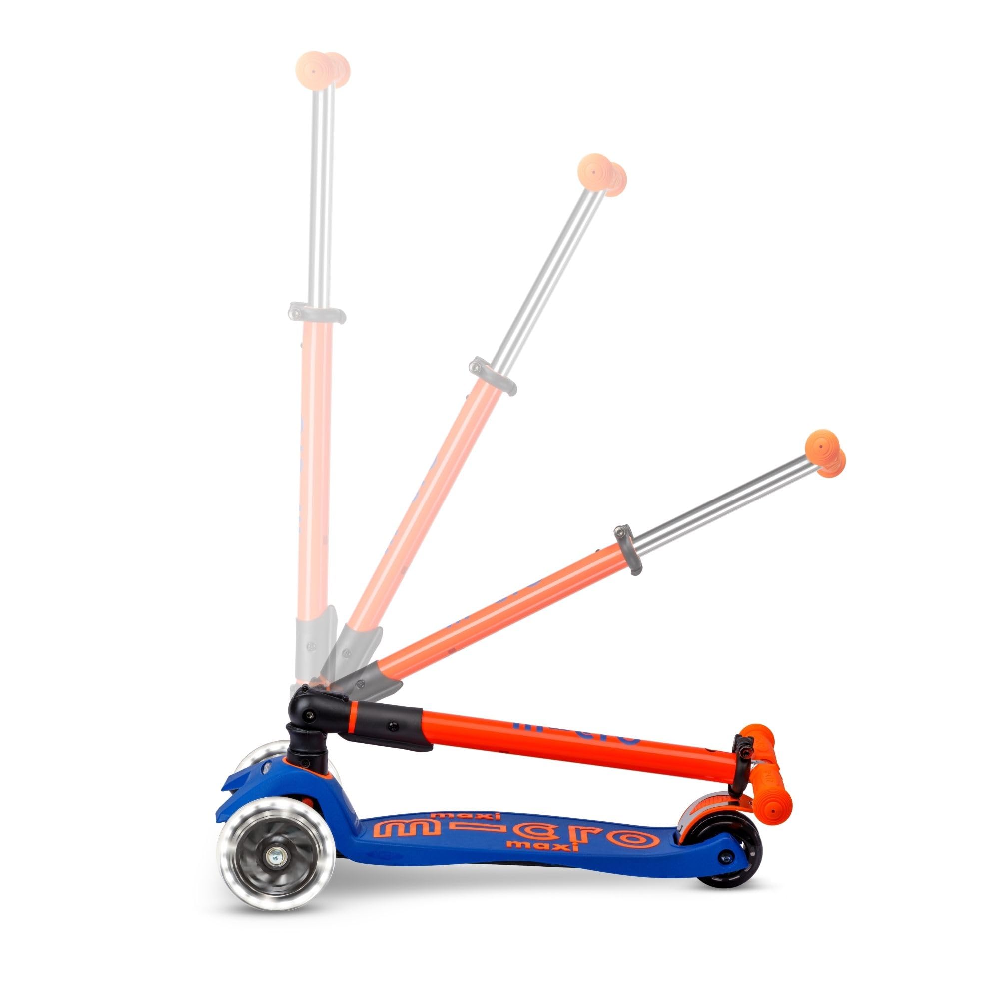micro Maxi micro Deluxe Trottinette Pliable à LED Fluo réglable en Hauteur et Pliable pour Enfants à partir de 5 Ans avec Roues à LED et Roues LED pour garçons et Filles de 5 à 10 Ans