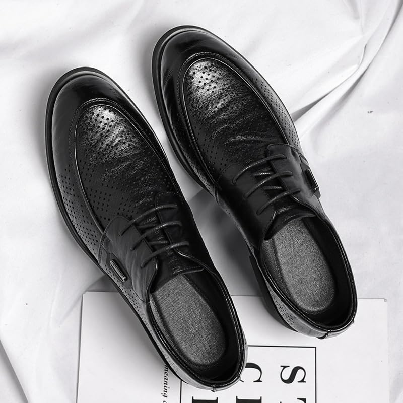 Men's Breathable Business Oxford Shoes Retro Comfortable Business Height Increasing Non-Slip Softsole Walking Dress Shoes Non-Slip Softsole Walking Shoes3