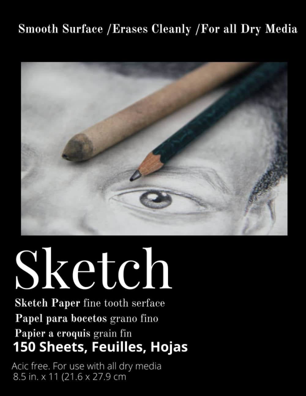 Sketch Book: Acid Free Drawing Paper, Ideal for Amateurs, Professionals, Kids & Adults| 150 pages of Smooth Paper