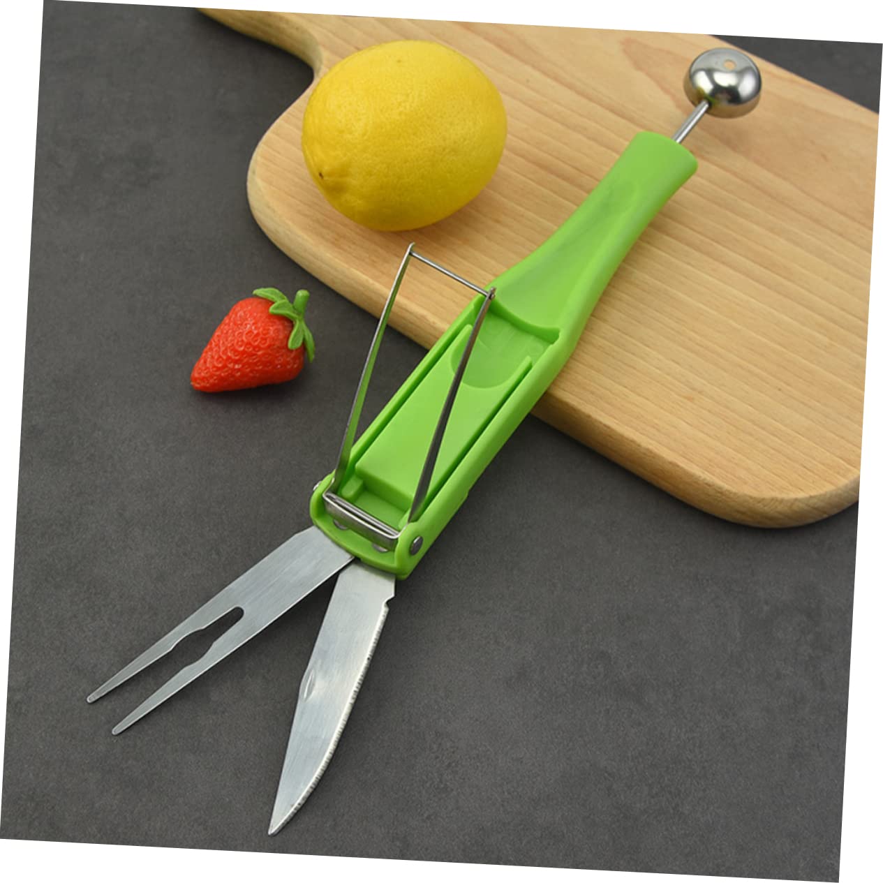 PRETYZOOM Stainless Steel Fruit Baller Scoop Melon Slicer for Watermelon Cookie Scoop Easy Storage