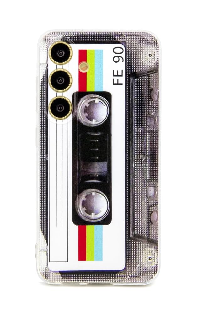 FAteamll Case for Galaxy S24+ Shockproof Scratchproof with TPU Soft Bumper Retro Cassette Tape Case Compatible with Samsung Galaxy S24+