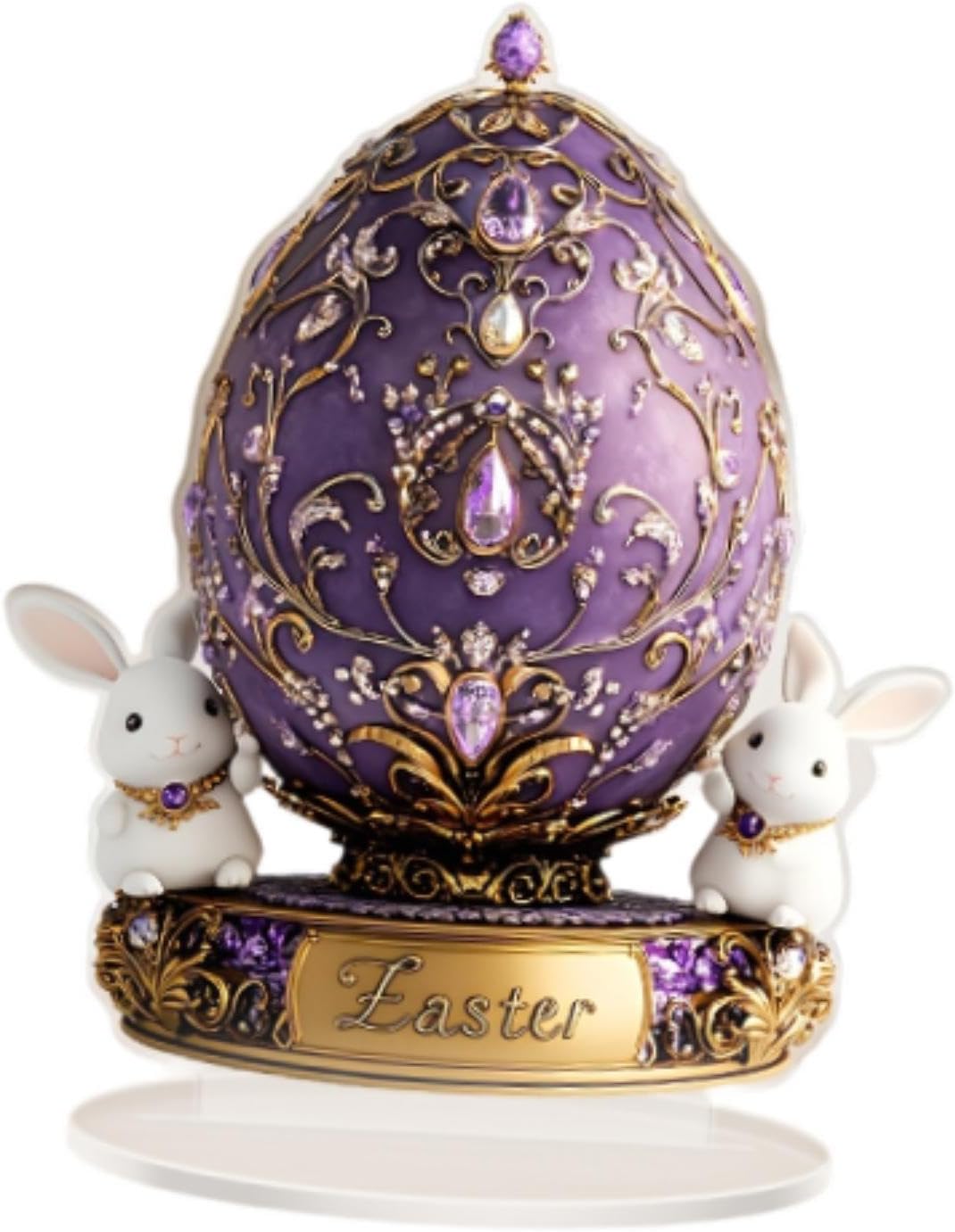 2D Easter Bunny Egg Decoration Holiday for Living Room Dining Room Bookshelf Style A