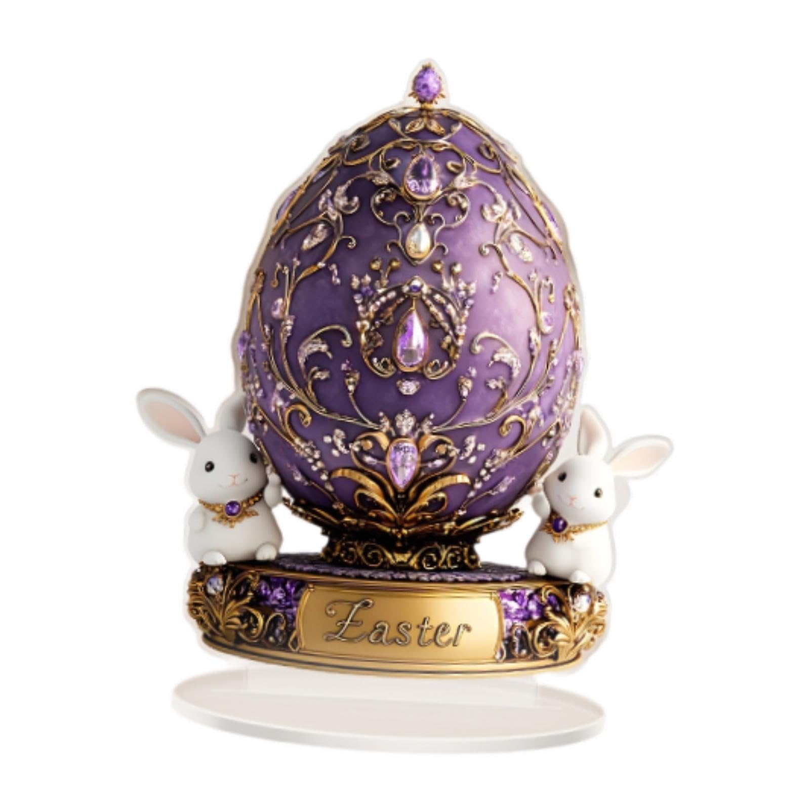 2D Easter Bunny Egg Decoration Holiday for Living Room Dining Room Bookshelf Style A