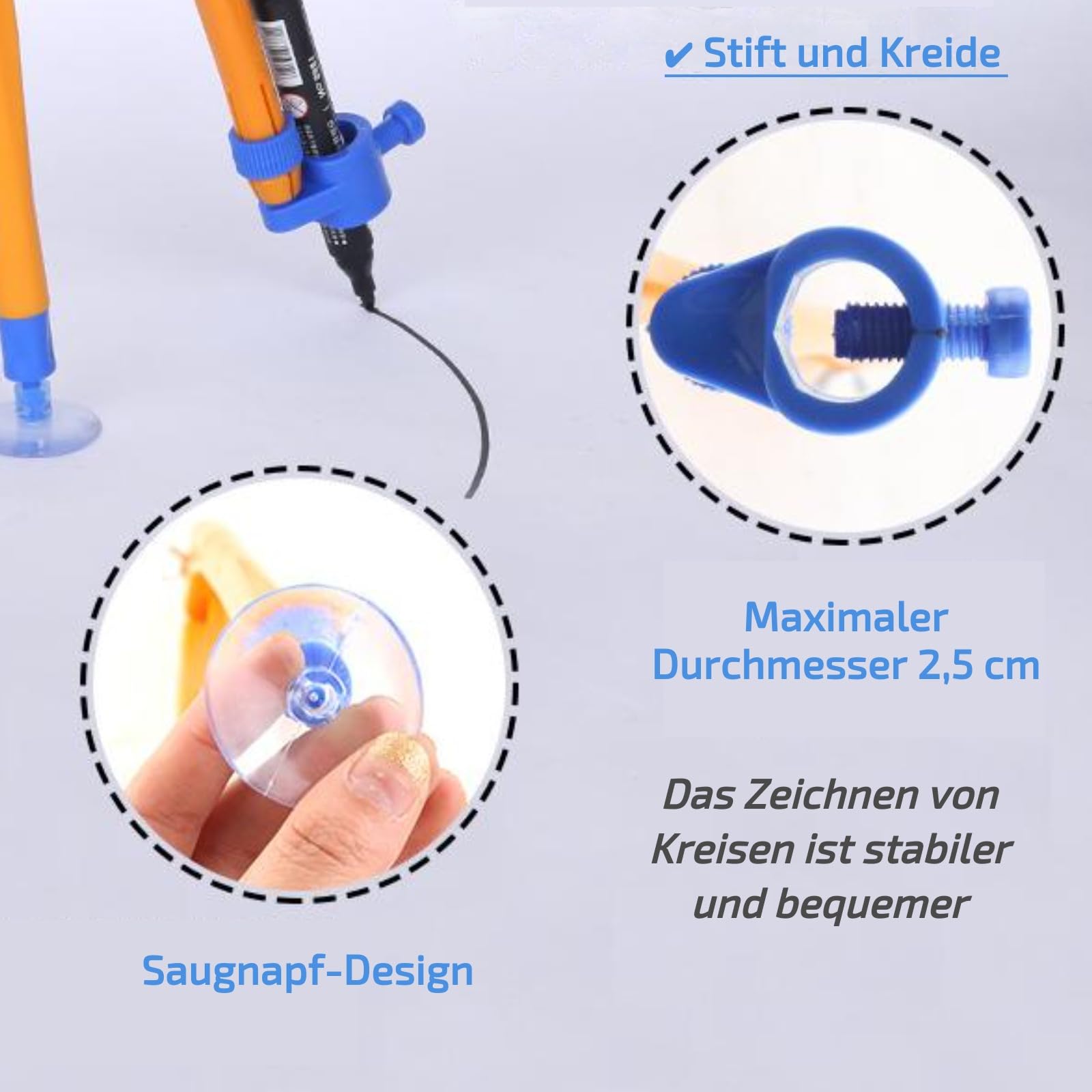 LOVIVER 4-teiliges großes Mathematik-Lineal, großes Dreieck, Kompass-Set, großes digitales Lehrmaterial für Tafel, Whiteboard, Bürozeichnungen