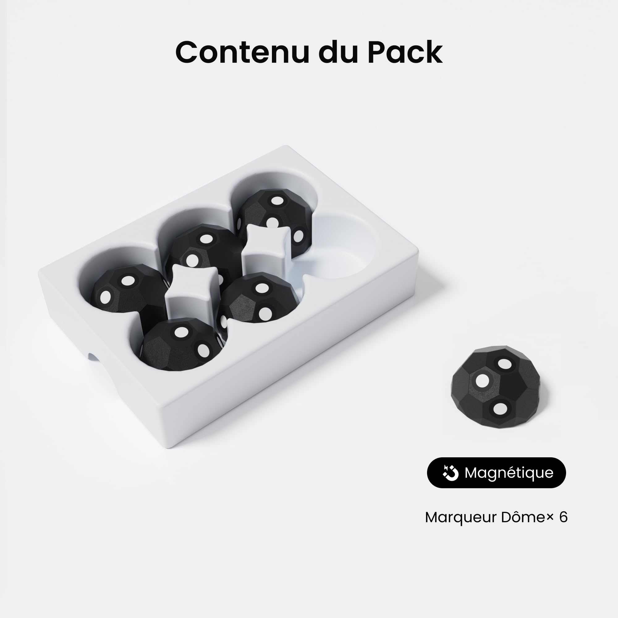 Revopoint Kit de Marqueur en Dôme Magnétique de 6 Pièces pour Scan 3D, Marqueurs de Numérisation 3D pour Scanners 3D, Points de Suivi 3D pour Prévenir la Perte de Suivi et Améliorer la Précision