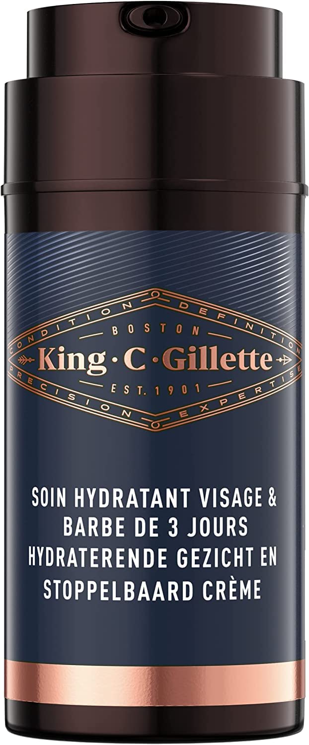 Gillette King C Moisturiser for Men Face and Short Beard Softens Skin with Signature Fragrance with Bergamot Notes Vitamin B Complex 100ml
