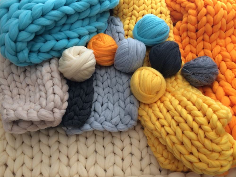 Dicke Wolle Zum Häkeln 1000g Super Chunky Garn Sperrkolumige Roving Garn Hand Arm Strick Wurf Decke Garn Home Wand Dekoratives Garn(Dark Grey)