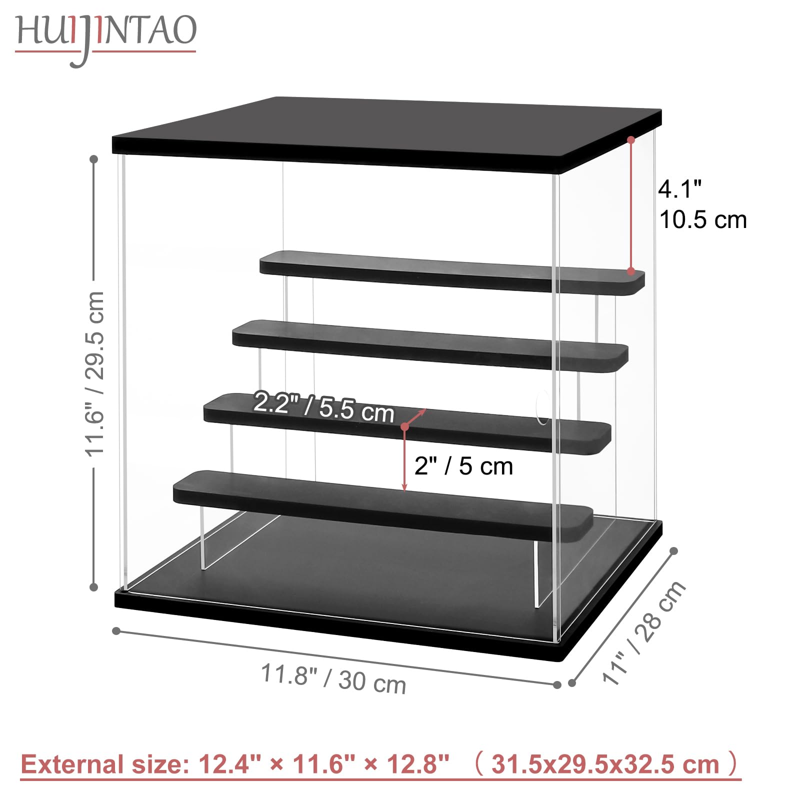 Huijintao 5 Tier Acrylic Display Case with Adjustable LED Light - Image 2