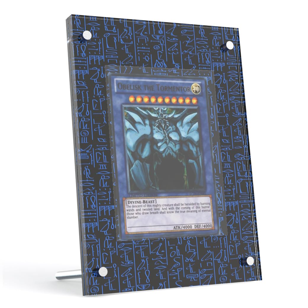 Acrosia 3 Egyptian God Cards Display Stand,Compatible with Yugioh Cards Slifer/Obelisk/Ra,Acrylic TCG Legendary Collection Frames (Blue) : Toys & Games