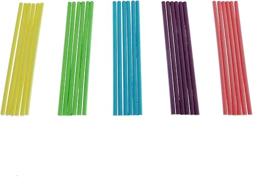 Miniatura 2 de ZYAMY 100 unidades de palillos de paletas de colores de 0.394x0.138 in 4 pulgadas palillos de piruleta 5 colores DIY Bakeware Cake Kitchen Gadgets