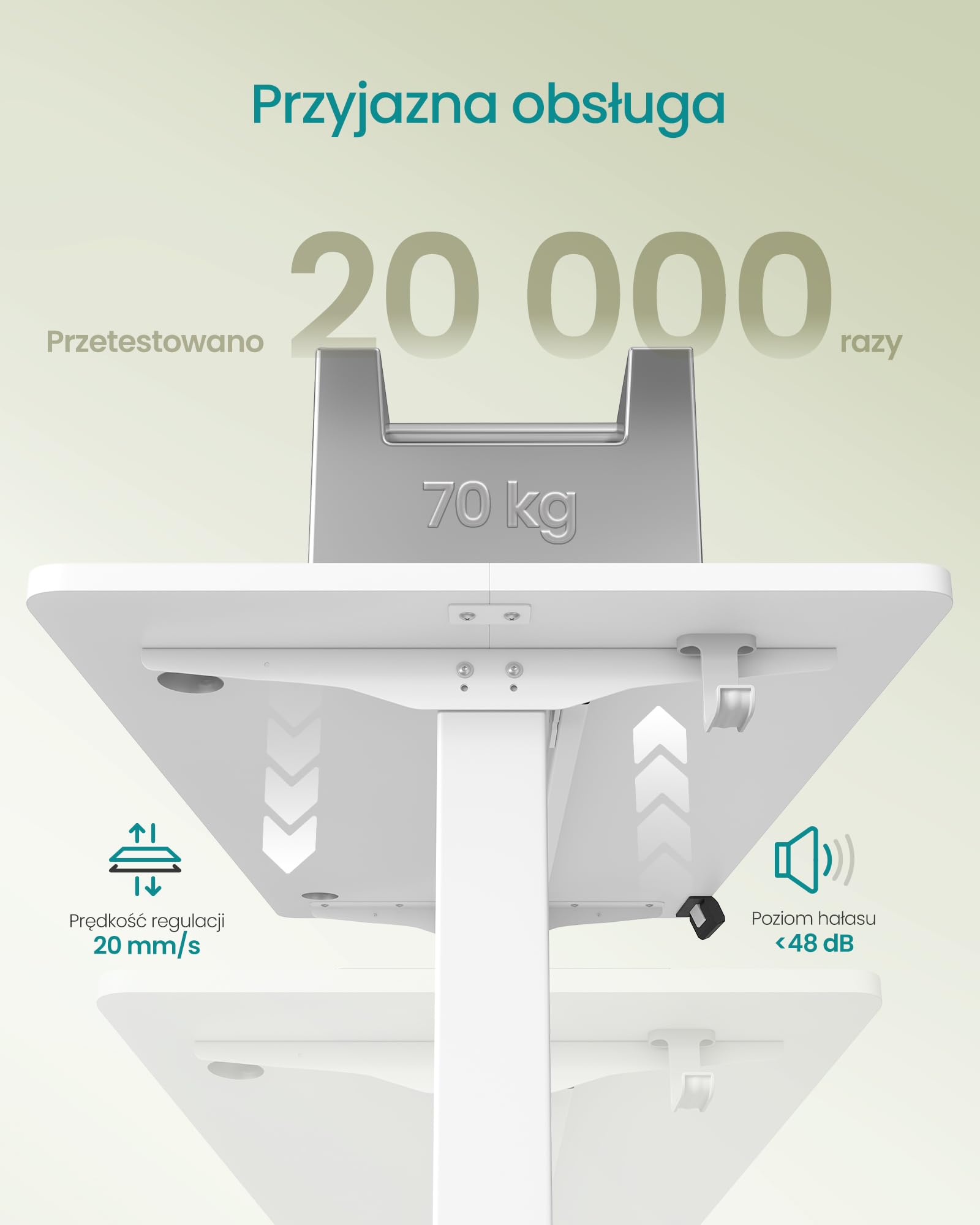 SONGMICS Elektryczne biurko z regulacją wysokości, 100 x 60 cm, funkcja pamięci z 4 wysokościami, port USB-C, chmurkowa biel LSD130WZ01