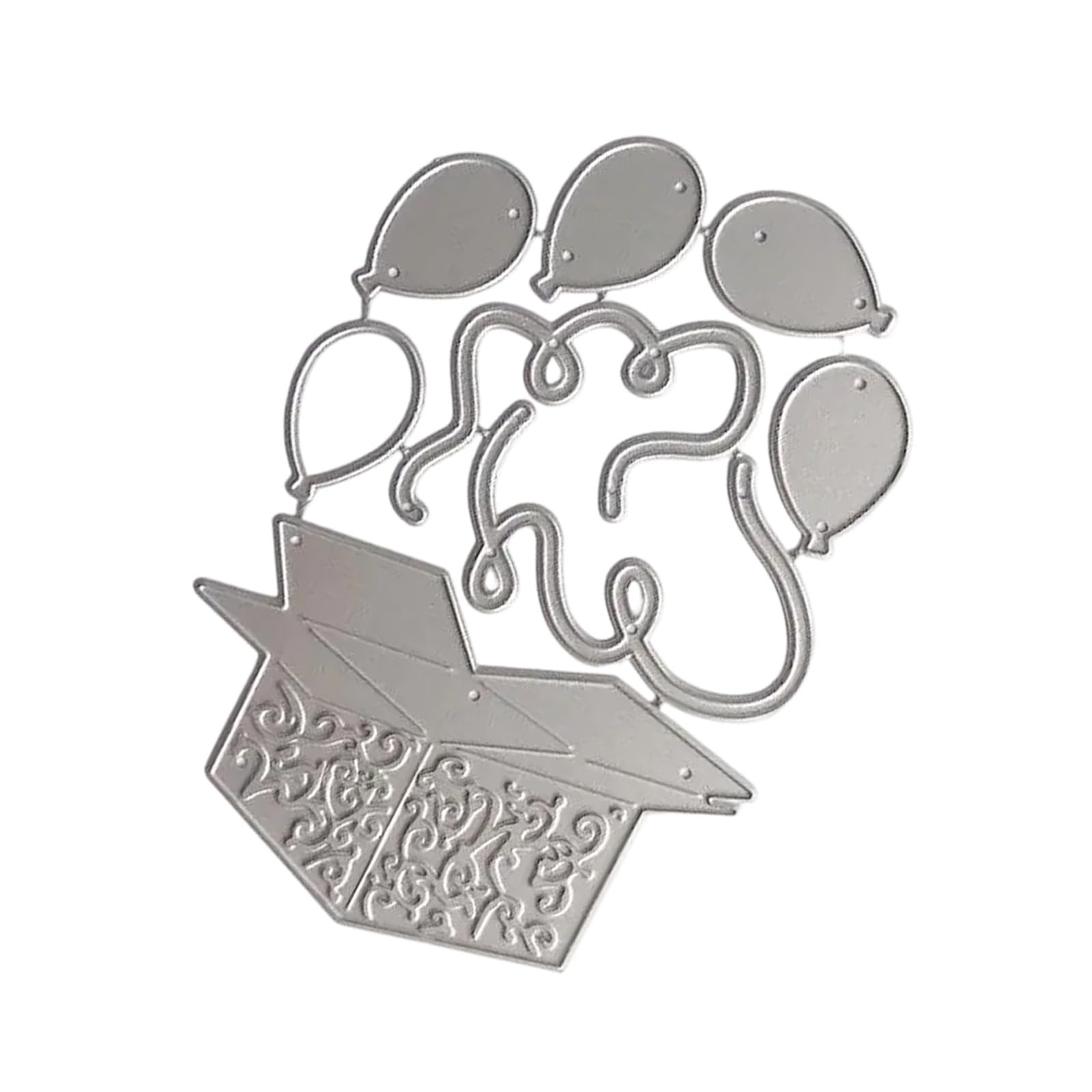 Montesy As The Pic Show Balloon Present Box Cutting Dies Carbon Steel Die Cut Templates Metal Embossing For Scrapbooking Card Making
