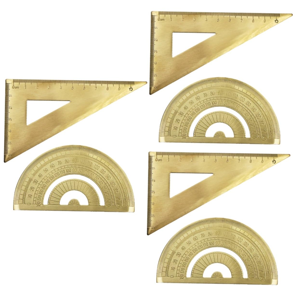 Lurrose 3sets Ottone Per Righello e Goniometro Per Misurazioni Precise Strumento Portatile Per Ingegneri e Studenti