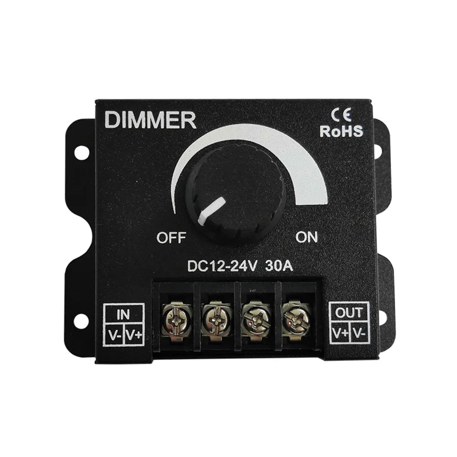 DC12V-24V LED-Dimmer 30A 360W einstellbare Helligkeit Dimmen LED-Streifenlichttreiber Monochrom-Controller stufenloser Dimmer(Style 1)