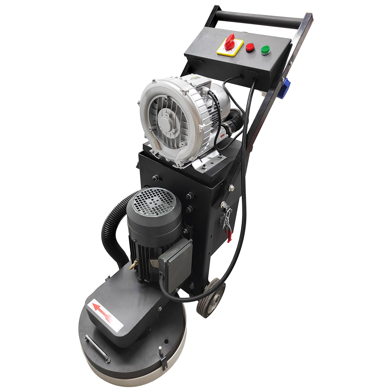 Concrete Floor Grinder Polisher with External Dust Fan,15" 5-Head Electric Ground Grinder Polishing Machine,220V 4KW for Epoxy,Terrazzo,Concrete Surface Preparation,Floor Renovation