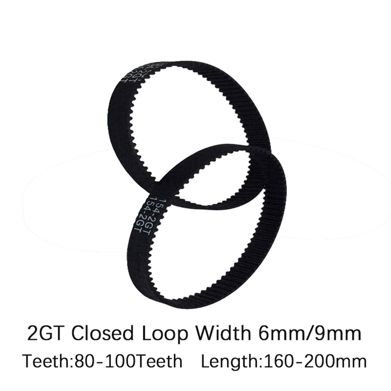 3D Printer Belt Geeyu ZHaonan-Timing Belt GT2 Closed Loop Timing Belt Rubber 2GT 6/9mm 3D Printers Parts 160/166/170/172/180/186/188/190/192/194/200 Mm Synchronous Belts Replacement Parts GT2 Closed Loop Belt