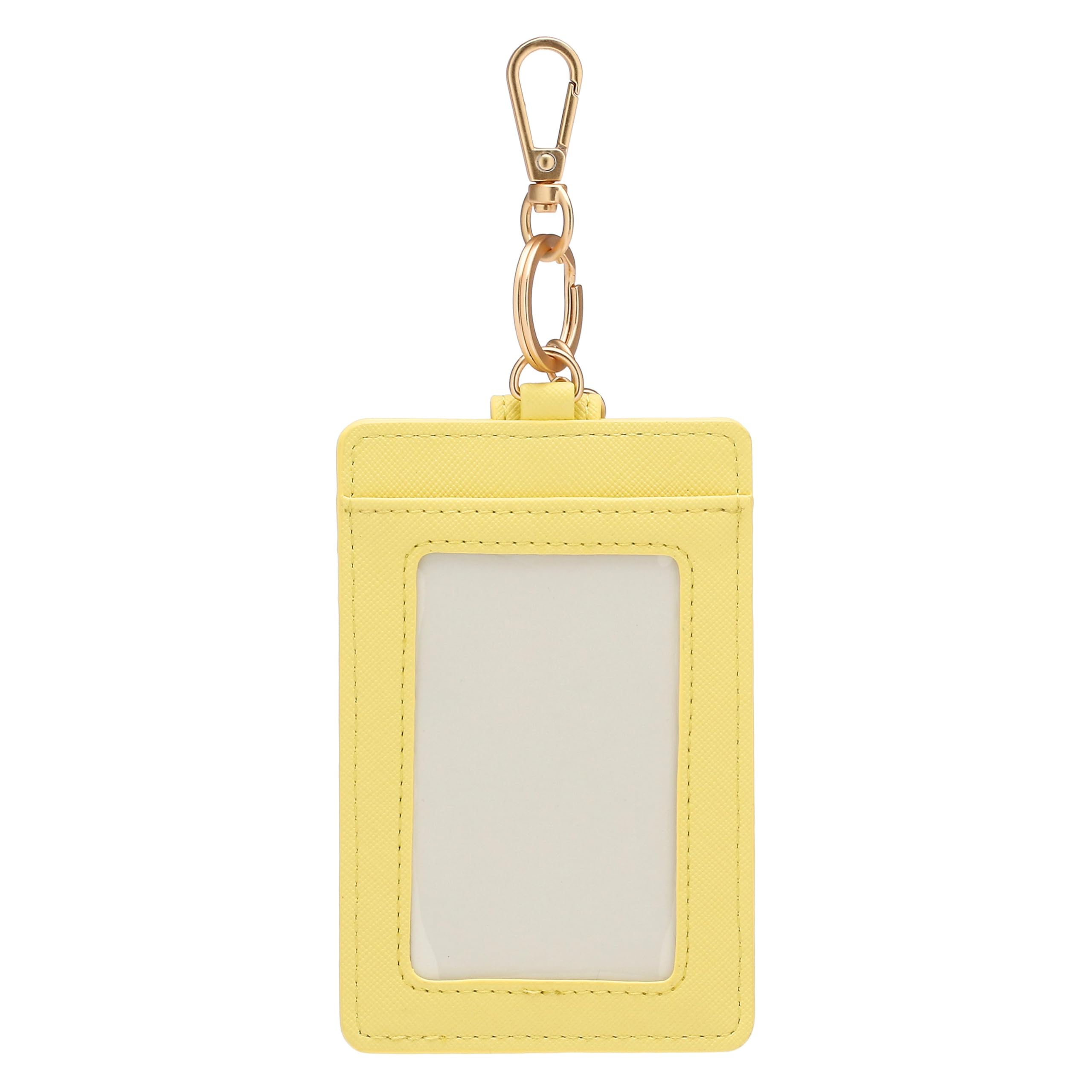 THUN Porta Carte con Gancio Giallo, Ecopelle, Collezione Sempre con Me, 7,5 x 11 cm