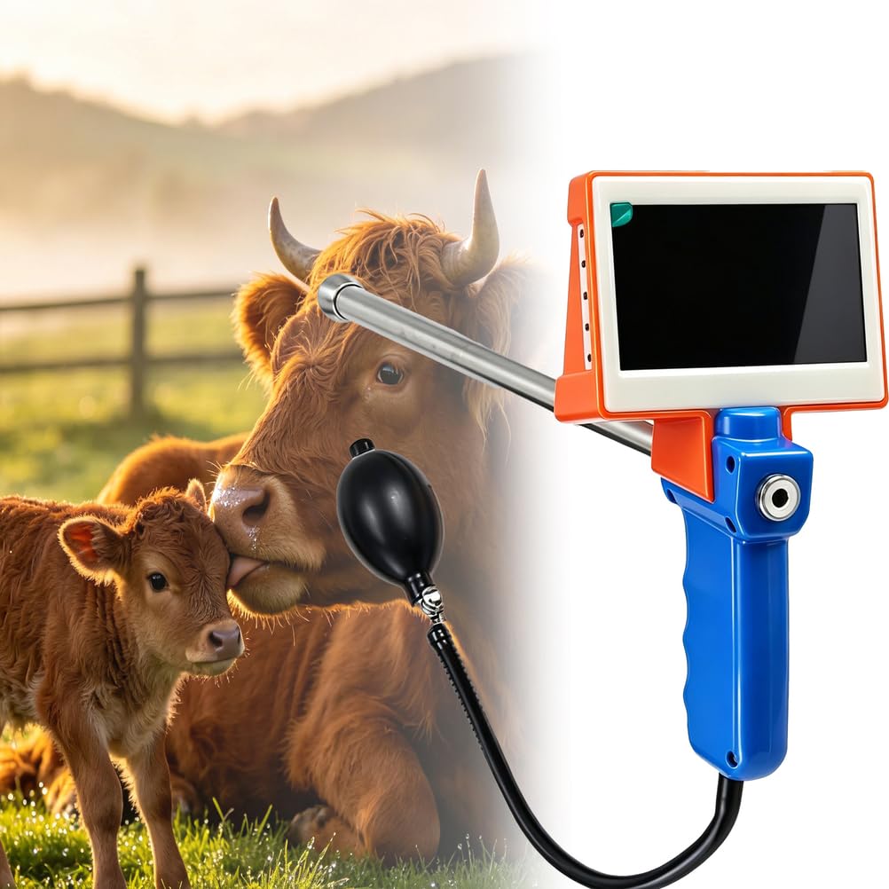 Jiayiyoux Digital Visual Endoscope Insemination Gun for Cattle, Professional Visual Insemination Kit with High-Definition Display +Air Valve+Photo + Video Functions, for Farm & Ranch