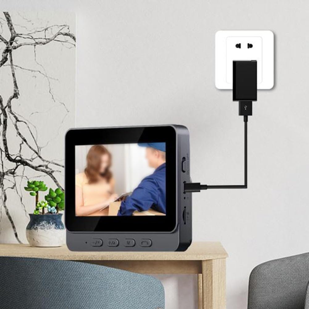 Zilimontt Sonnette vidéo intelligente avec écran IPS de 4,3 pouces, caméra de sécurité sans fil, interphone audio bidirectionnel, vision, détection de mouvement, support d'enregistrement sur carte