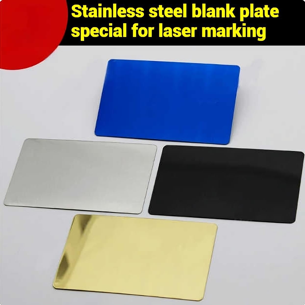 50 Stück einseitige Visitenkarten aus gebürstetem schwarzem Edelstahl, blanko, Lasergravur, Edelstahl-Karten für Haus, Büro, Kunden, DIY-Geschenk, 88 x 53 x 0,4 mm
