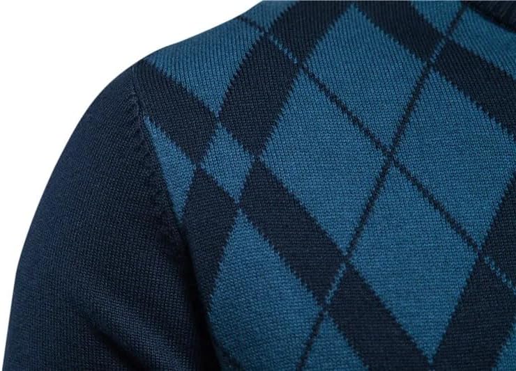 Men's Sweater Quarter Zip Striped Pullover Fall Winter Spring Color Block Plaid Pattern Sweatshirts