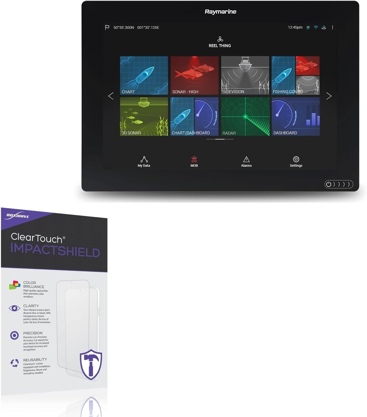 BoxWave Screen Protector Compatible with Raymarine Axiom 12 - ClearTouch ImpactShield (2-Pack), Impenetrable Screen Protector Flexible Film