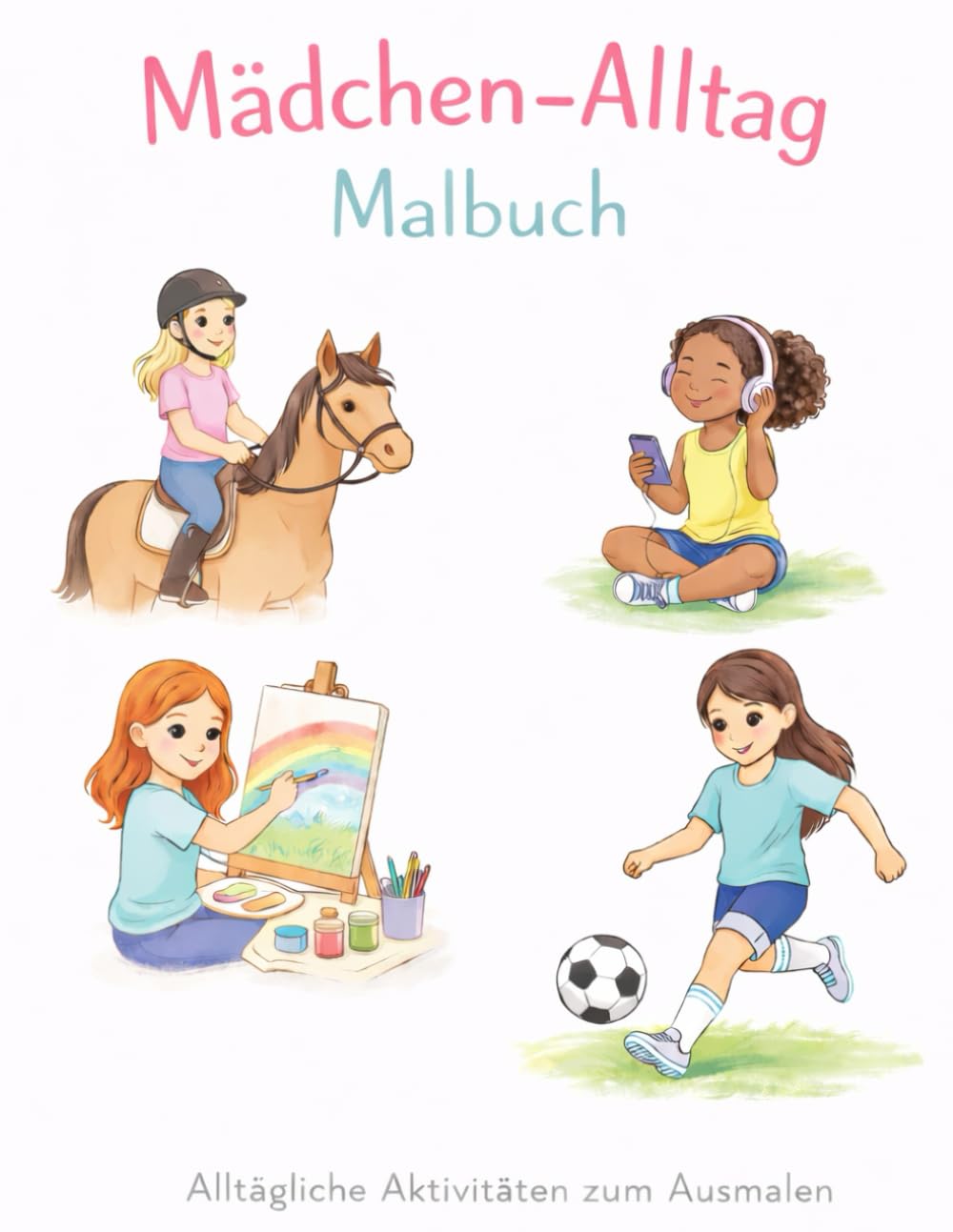 Malbuch für Mädchen: 50 Alltägliche Aktivitäten zum Ausmalen