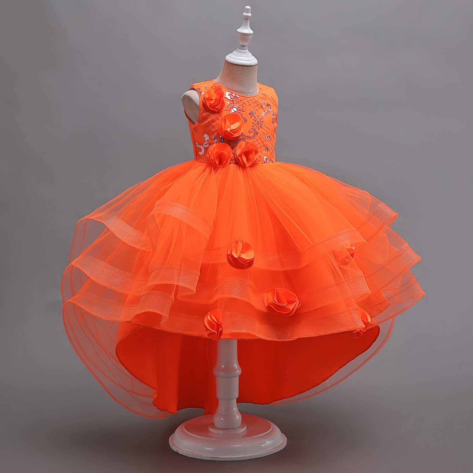 Generisch Vestito estivo da bambina, senza maniche, da principessa, da passerella, per performance