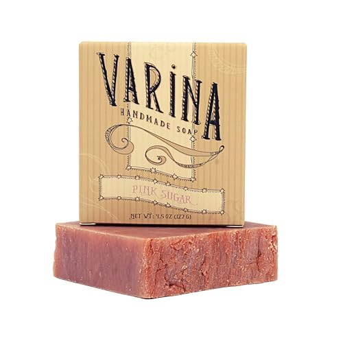 Miniatura 9 de Jabón en barra de azúcar rosa natural, limpieza suave para pieles sensibles, floral, paquete de 3