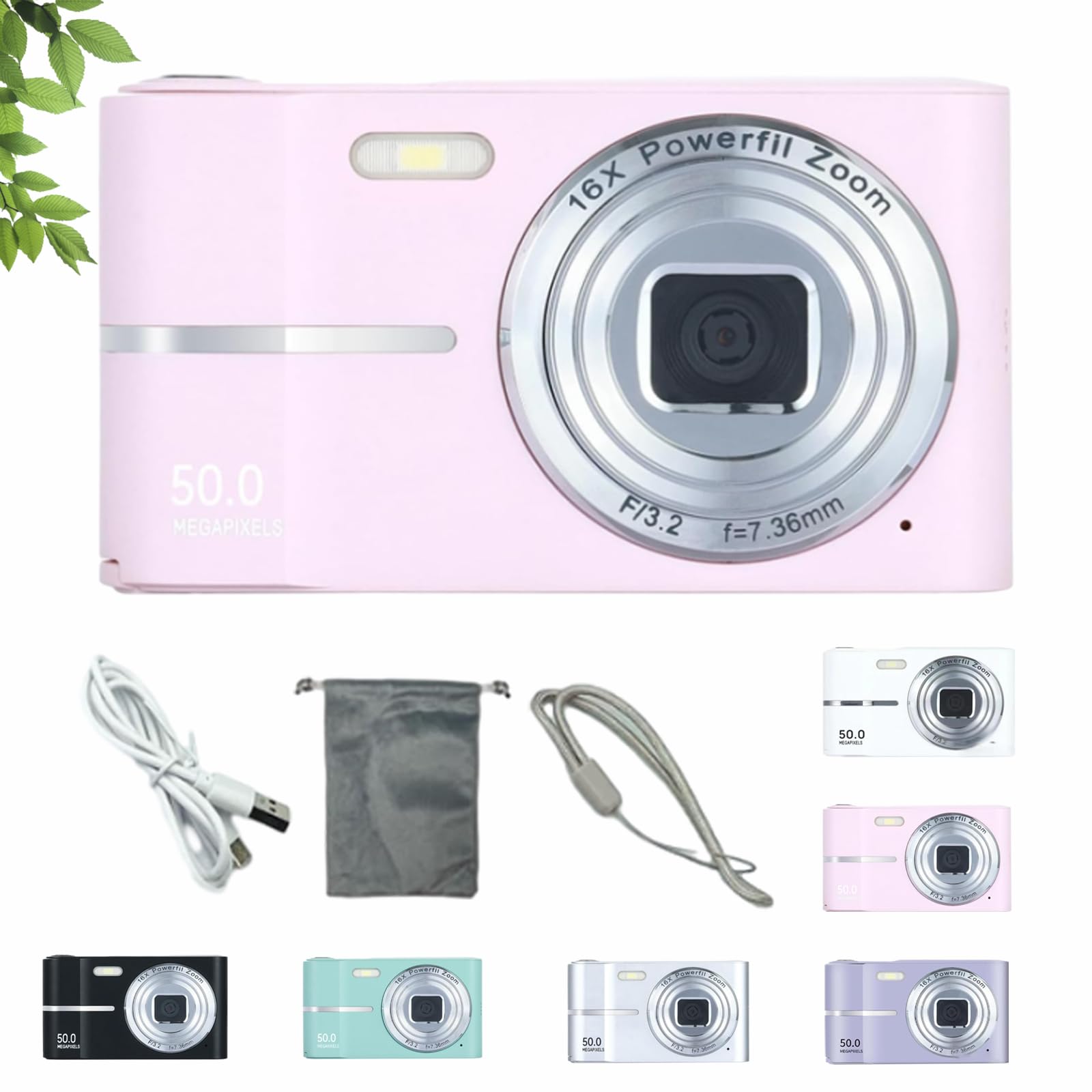 Auracam - 2000's Aesthetic Digital Camera, HD 1080p Portable Small Cameras, 16x Zoom Anti Shake, 2.4 Inch LCD Screen, Autofocus for Teens Adult Beginner (E)-picture-25