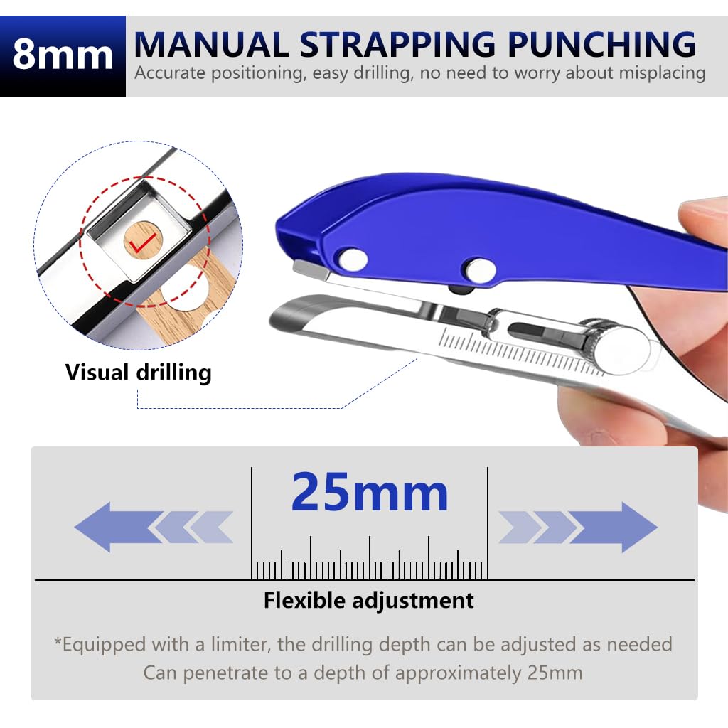 Serplex Heavy Duty Hole Punch - 8mm Manual Punch Tool -3