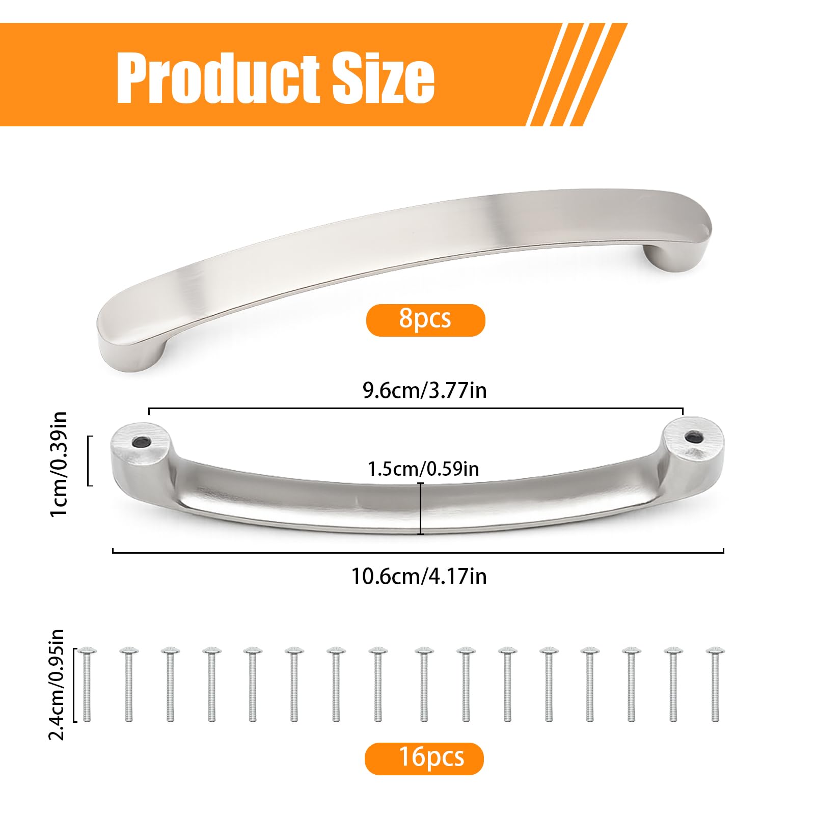 8 Pezzi Maniglie Cucina, Maniglie Mobili, Tiretti ad Arco Per Mobili, Maniglie Per Ante Armadio, Maniglie Armadio, Per Cucina, Cassetti, Camera Da Letto, Distanza Tra I Fori 128 mm