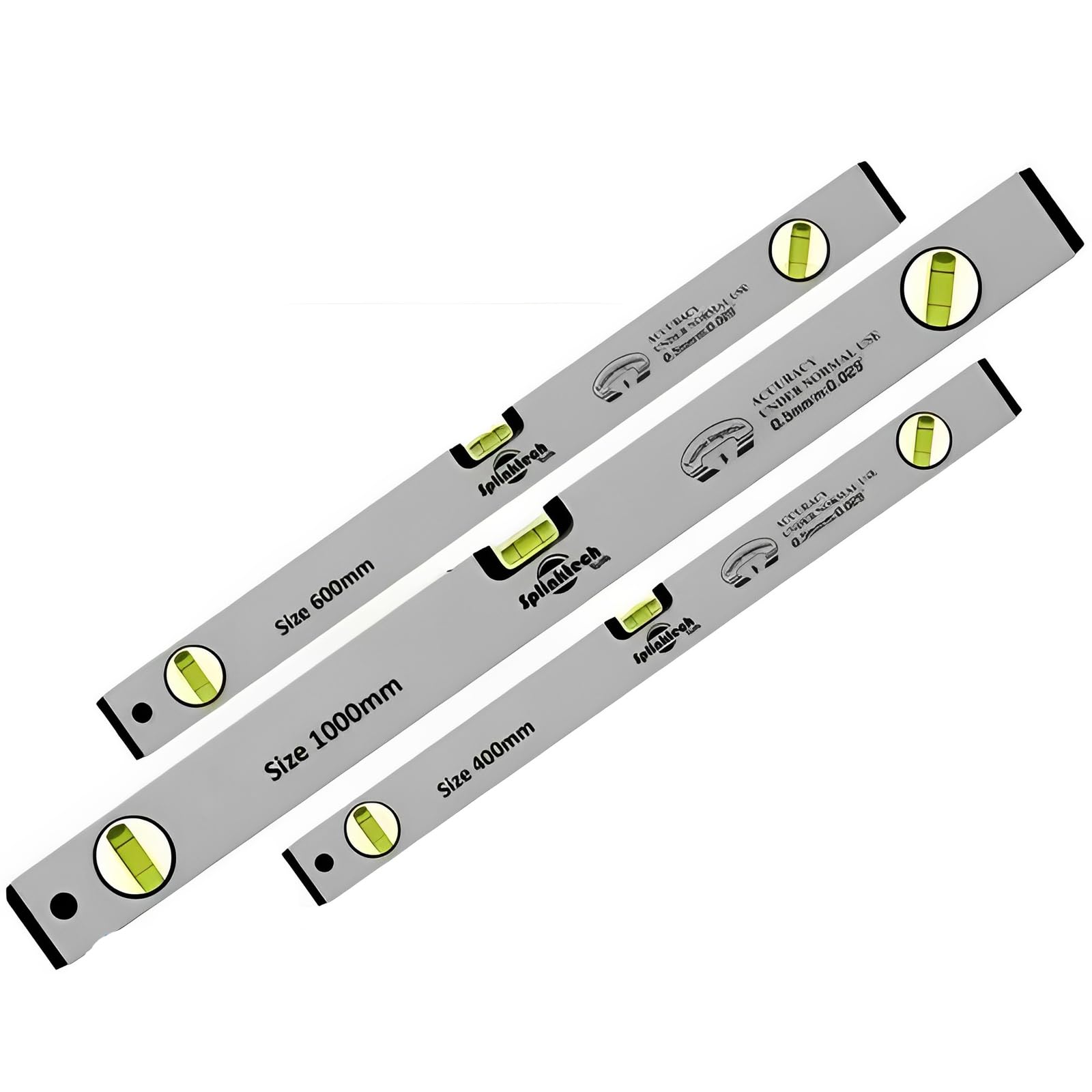Ntek Grey Spirit Level | High Accuracy Builders Long Spirit Level | Scaffold Level For Builders | Professional Magnetic Level | Aluminum Scaffolding Builders Spirit Level, Home Diy