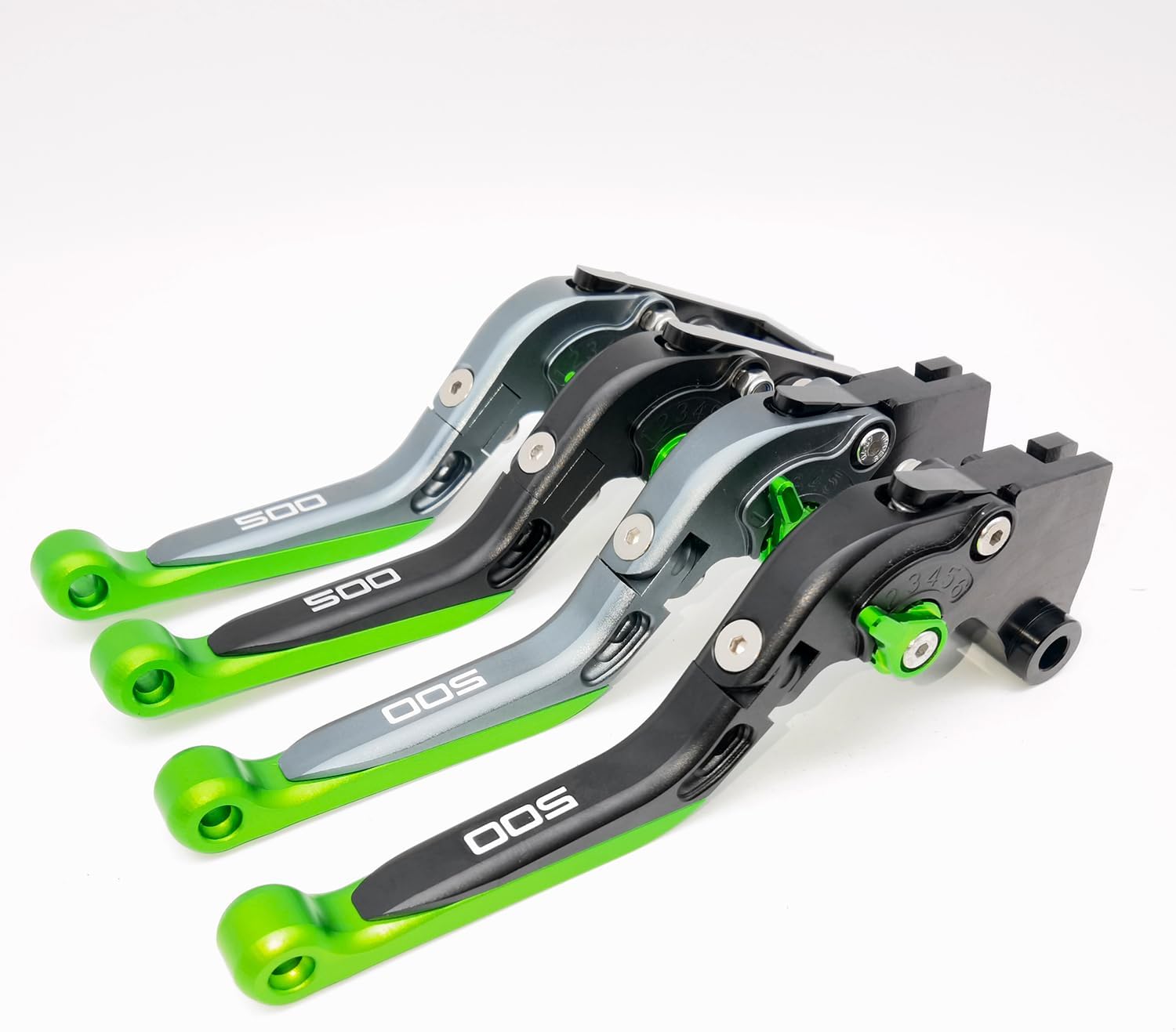 Motorcycle Extendable Adjustable Clutch Brake Lever Compatible with Kawasaki NINJA500 Ninja 500 Z500 Z 500 SE 2024 2025 (Black Green)
