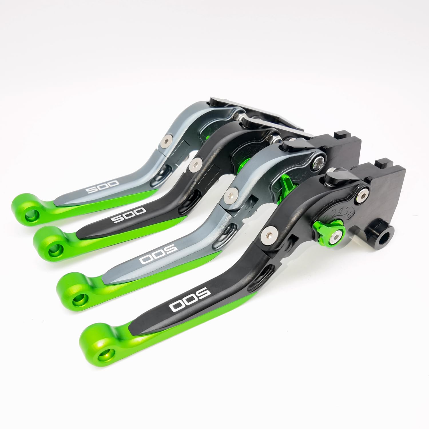 Leve Freno E Frizione Regolabili E Pieghevoli Per Kawasaki Z500 E Ninja 500 (2024-2025) - Verde, Alluminio CNC