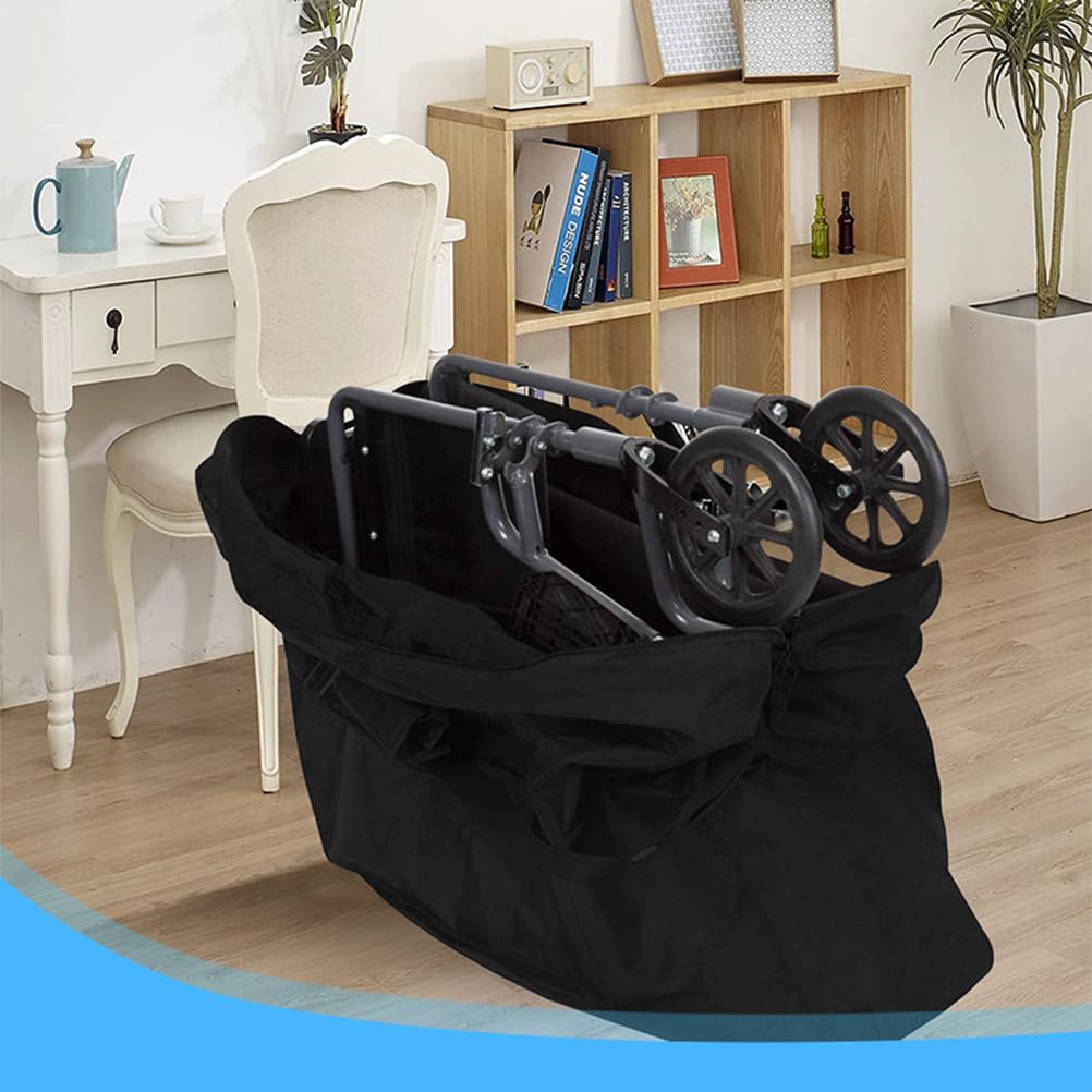 BAHULA Rollator - Borsa da viaggio in tessuto Oxford impermeabile, pieghevole e portatile, grande capacità per deambulatori, sedie a rotelle e sedia da trasporto, 115 x 80 x 40 cm