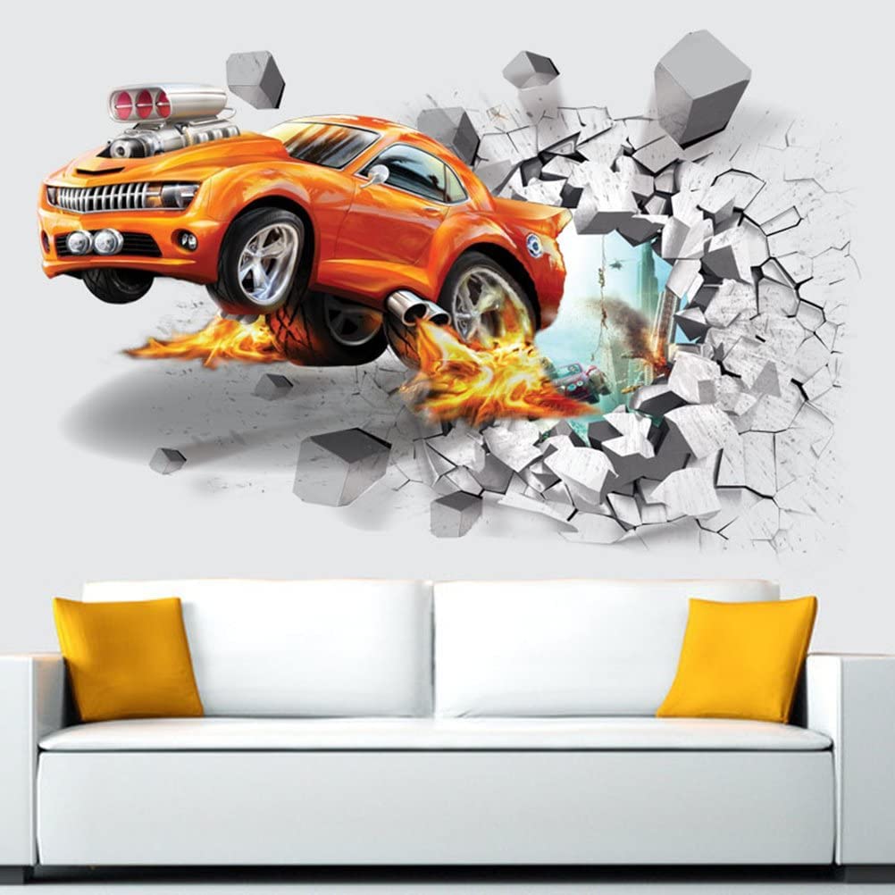SDGBCXD Personalised wall stickers, Wall Sticker Decals3D Car Stickers Living Room Bedroom Decal