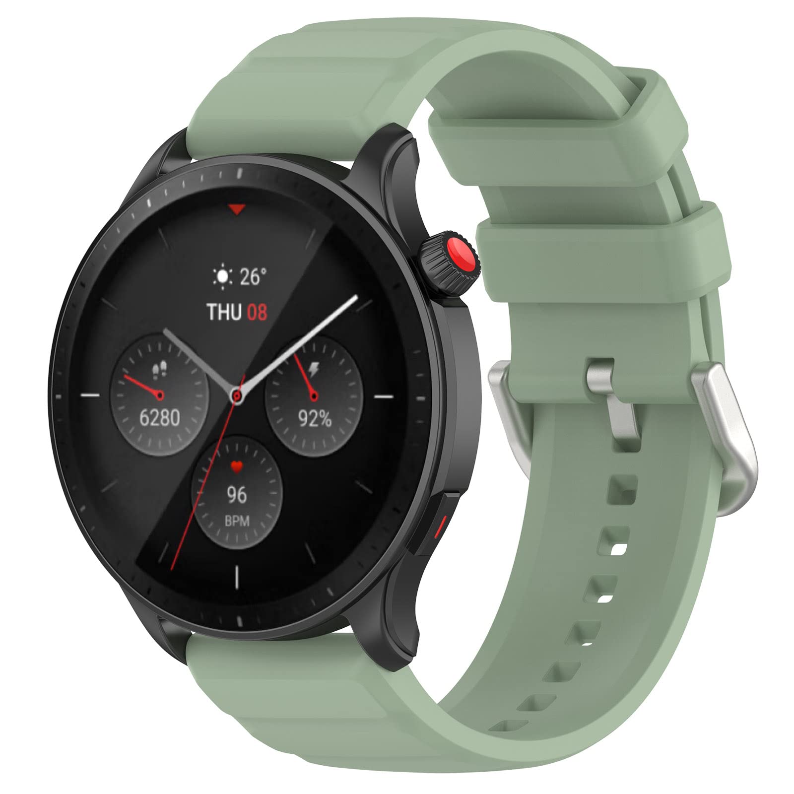 Cinturino di ricambio per orologio Amazfit GTR 4/GTR 4 Pro/GTR 2e, unisex, in silicone, da 22 mm, regolabile, adatto per Polar Grit X/Vantage M2 (rosa)